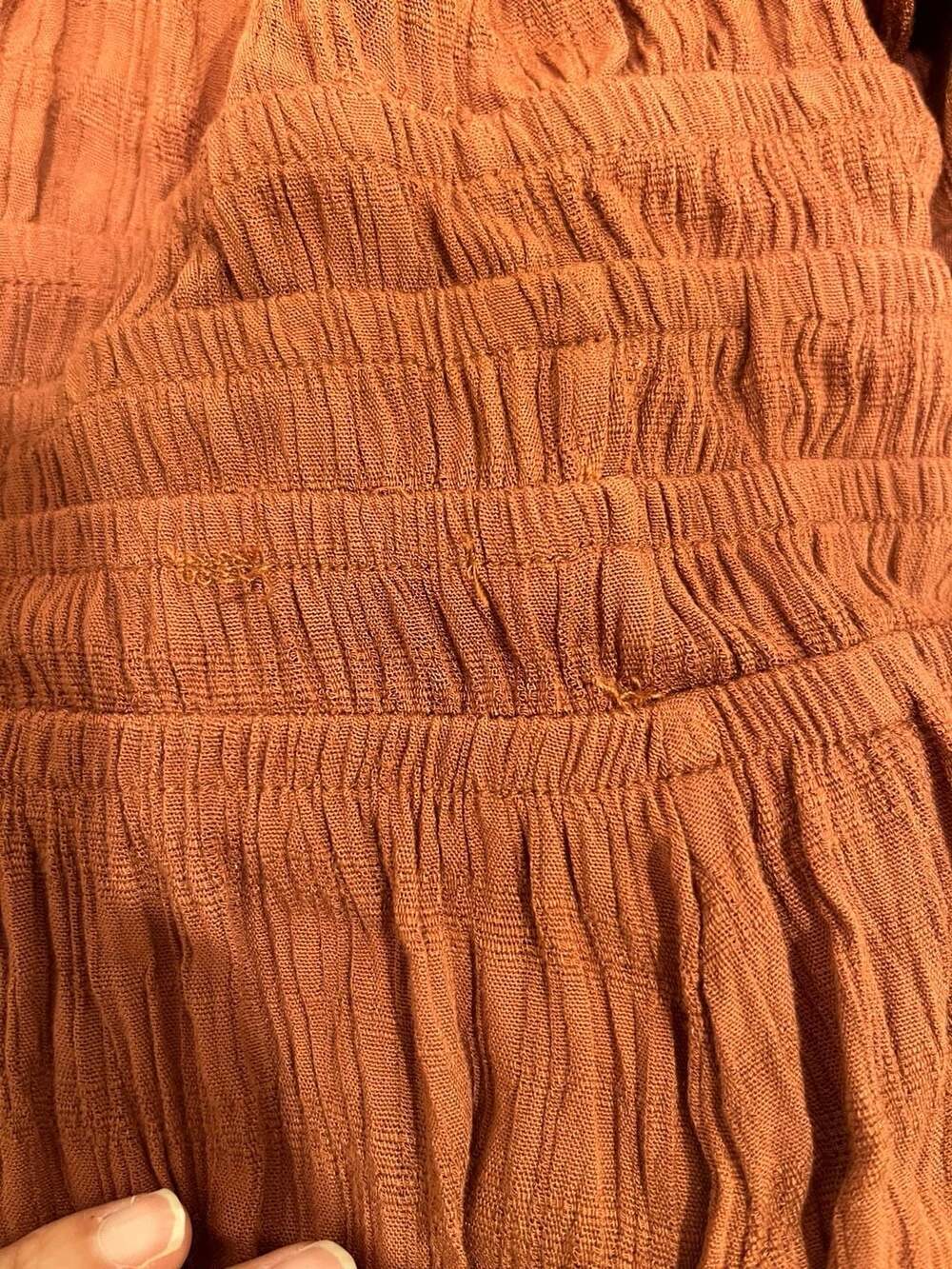 Rewind Juniors Button-Front Hi-Low Maxi Dress in Rust - Picture 6 of 8